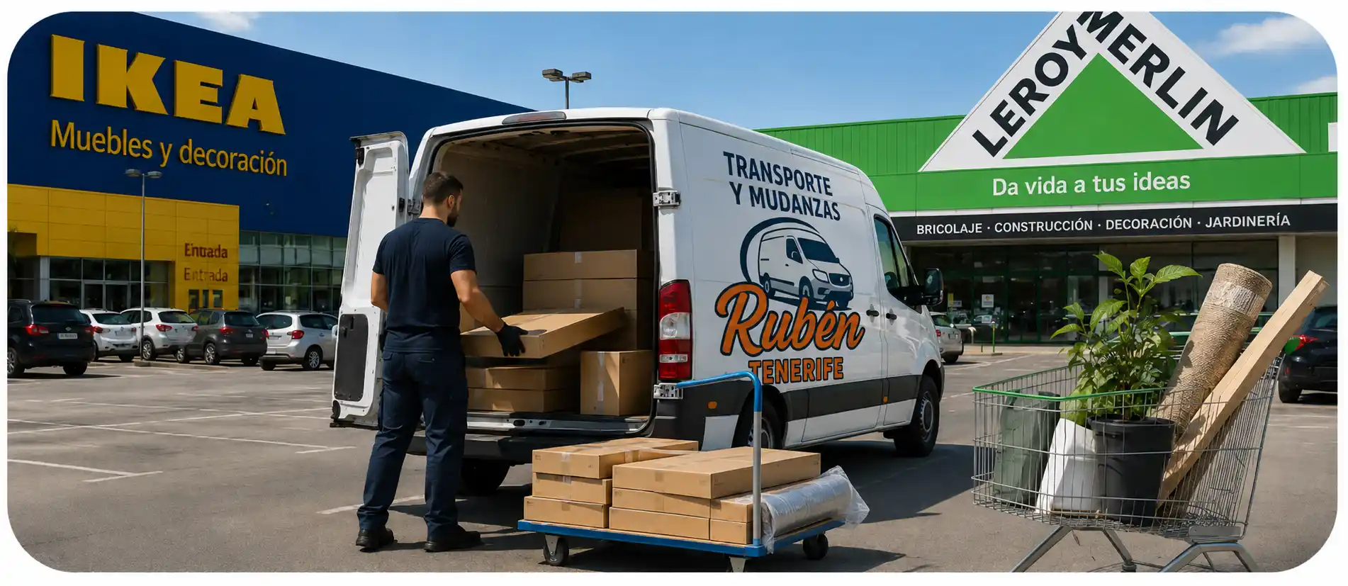 Transporte de compras y mercancías desde comercios