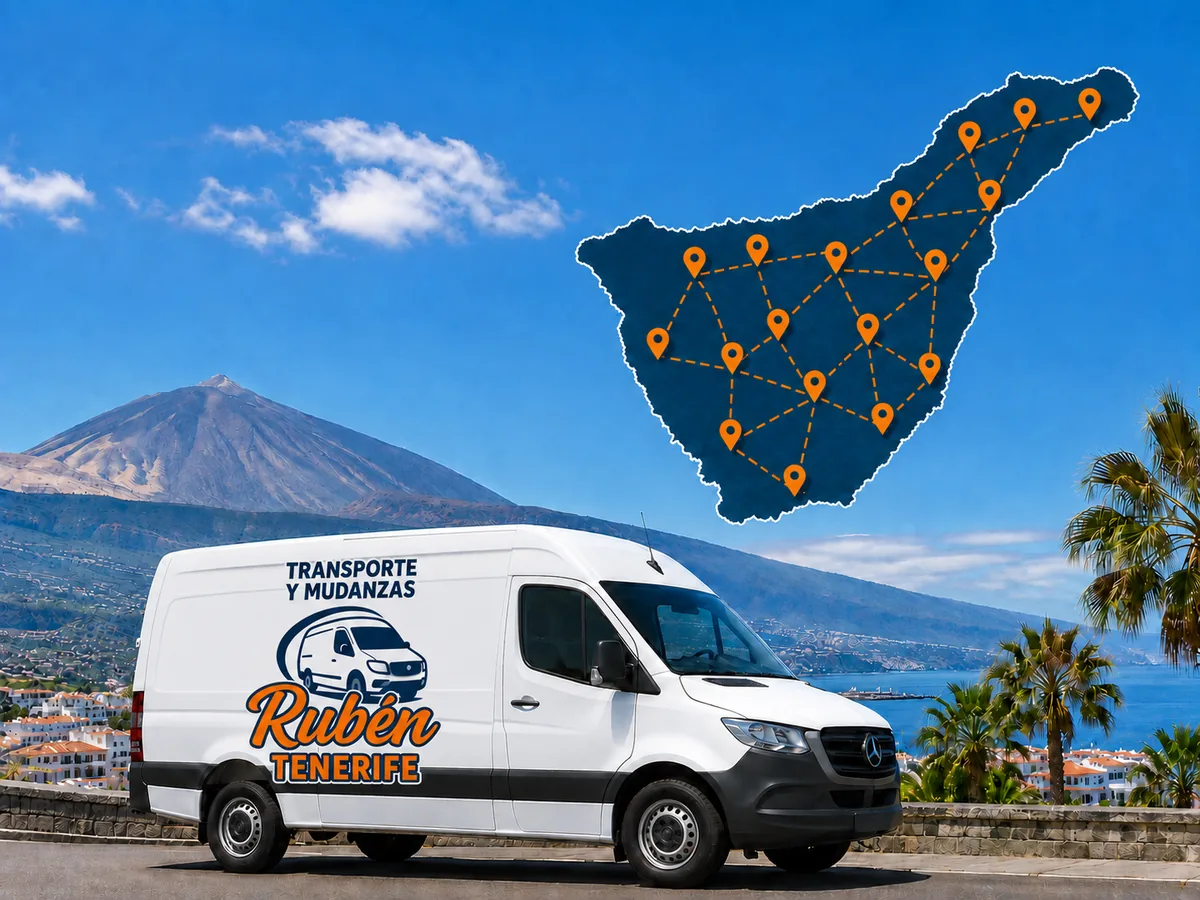 Cobertura de retirada de escombros de Transporte y Mudanzas Rubén en toda Tenerife