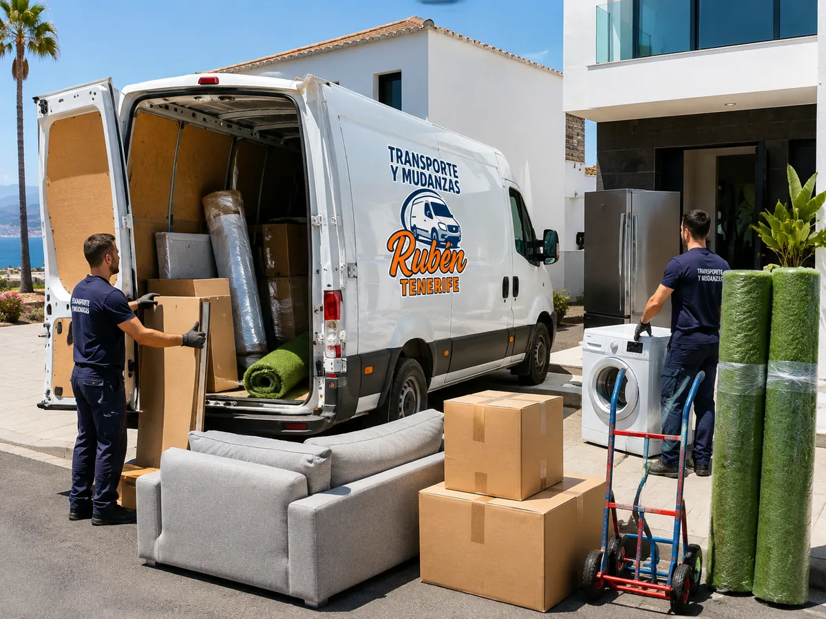Carga de muebles, electrodomésticos y mercancías con el furgón de Rubén